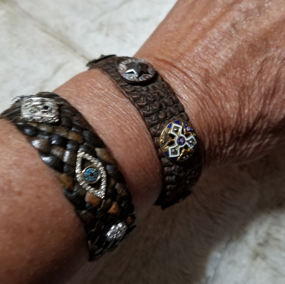 Micro Macrame Antique Button Bracelet - image 2